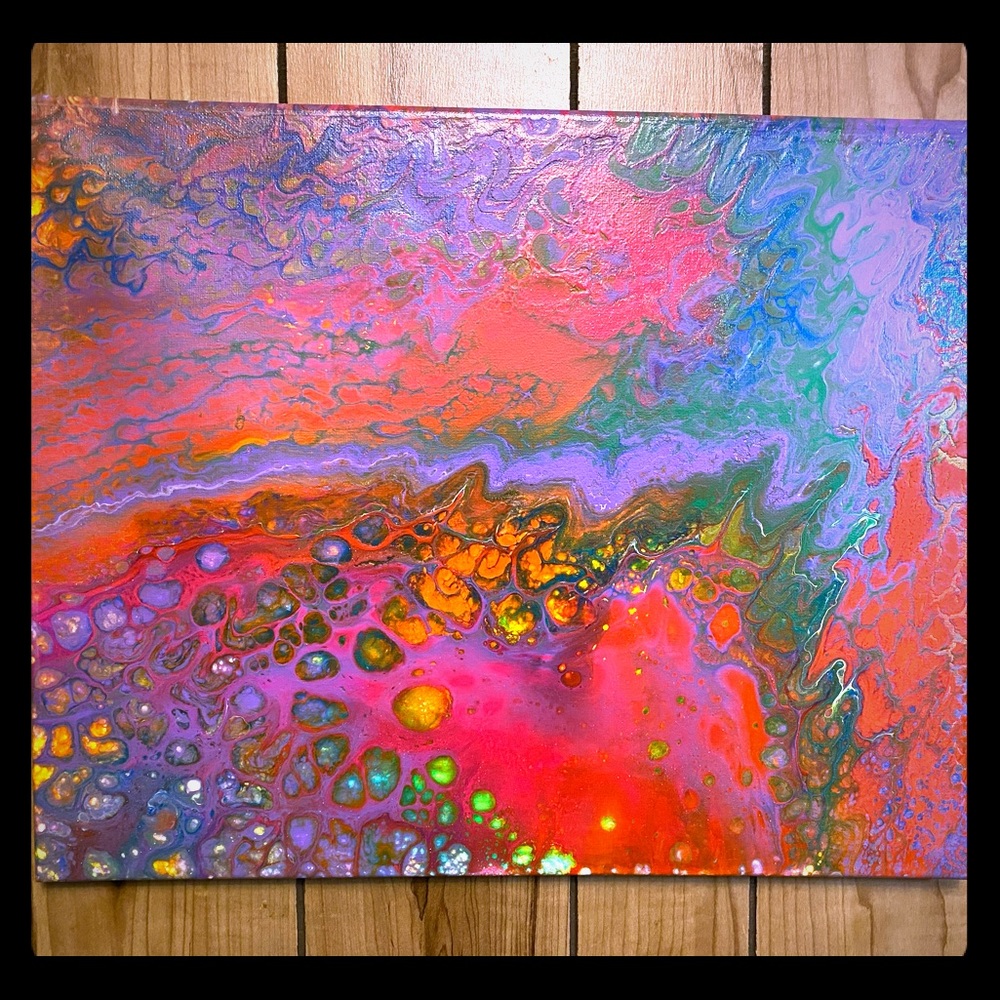 Acrylic pour painting 16x20